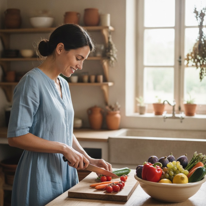 Une assiette de produits frais et simples